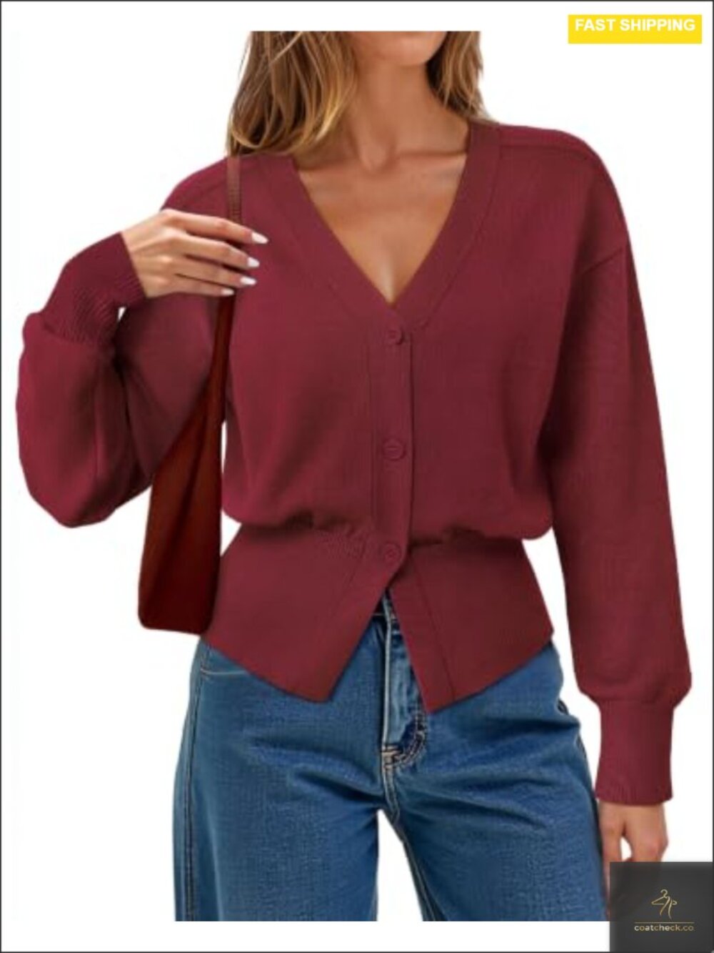 Womens Open Front Cardigan Sweater Long Sleeve Knitted Ribbed Peplum Casual